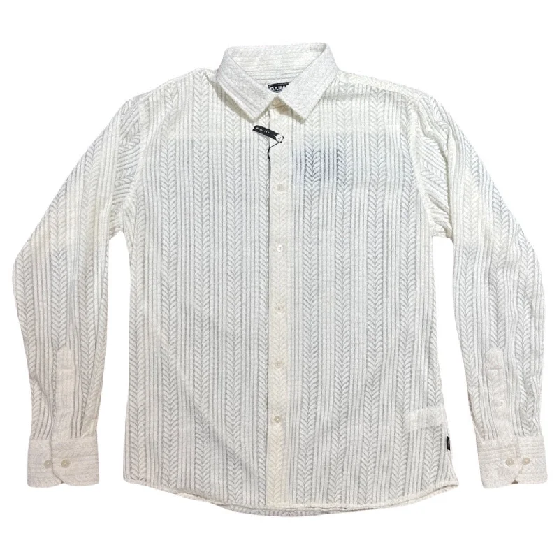 Barabas Ivory Cable Knit Button Up Shirt