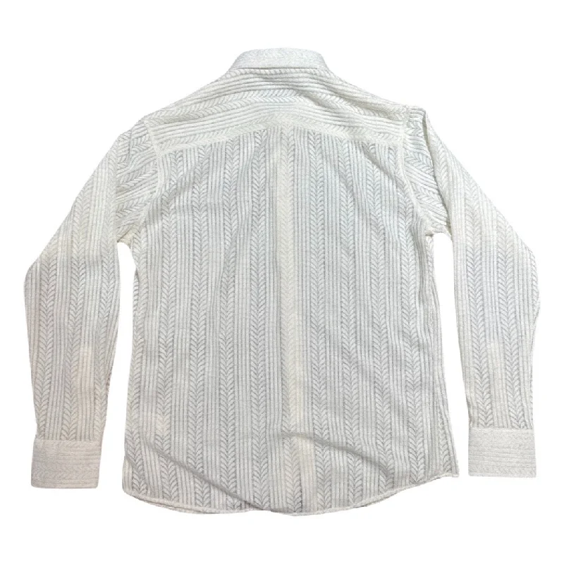 Barabas Ivory Cable Knit Button Up Shirt