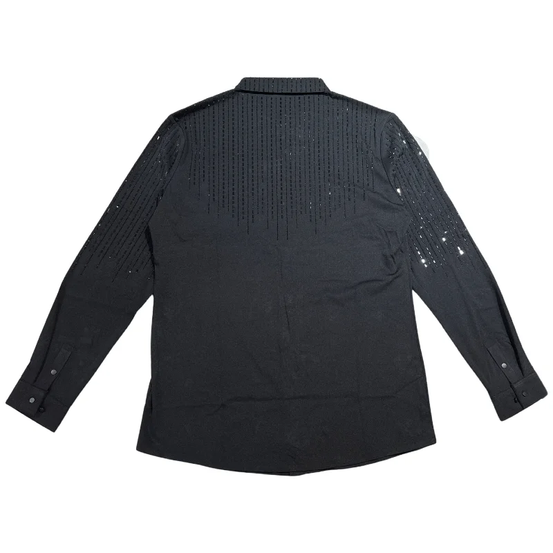 Barocco Black/Black Crystal Rain Button Up Shirt