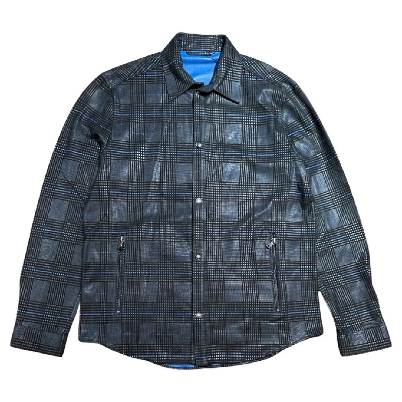 Barya NewYork Blue & Black Suede Lambskin Shirt