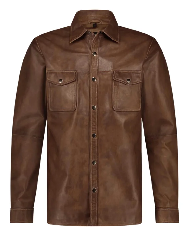 Brown Leather Shirt