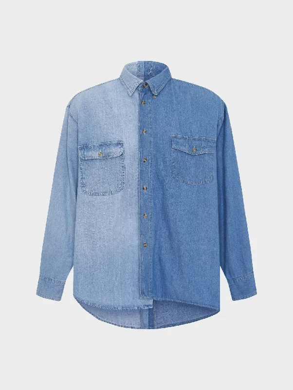 Mens Contrast Denim Shirt