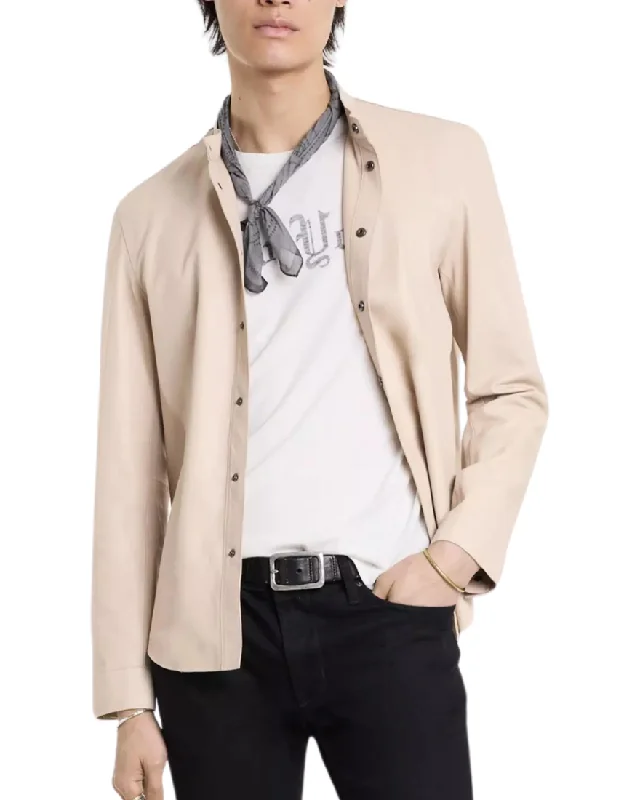 Cream Leather Shirt