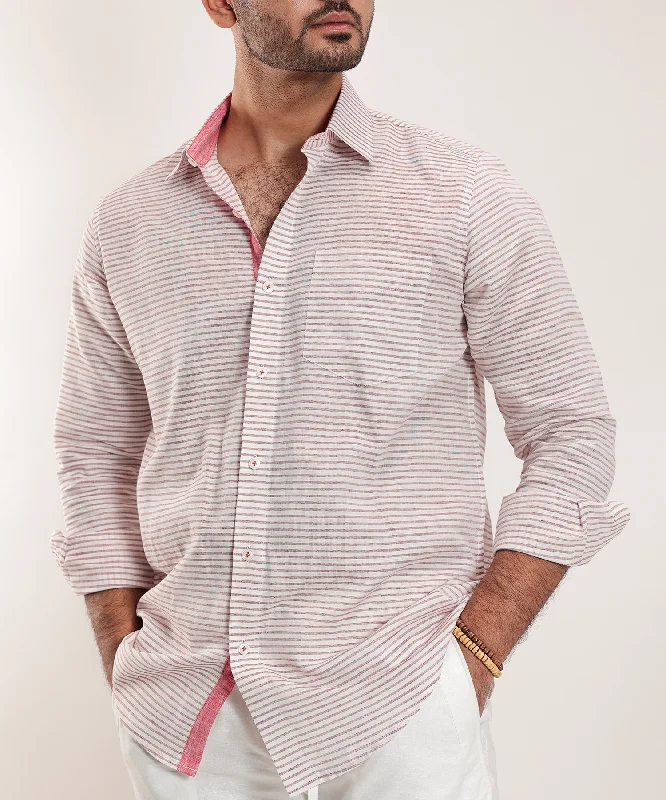 Ivory Carmin Striped Cotton Linen Shirt