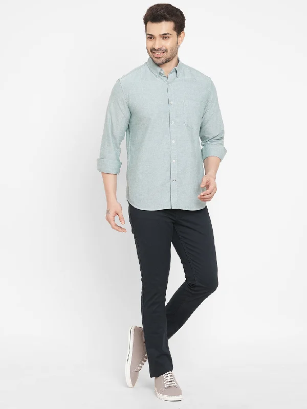 Men's Oxford Mint Cotton Regular Fit Shirt