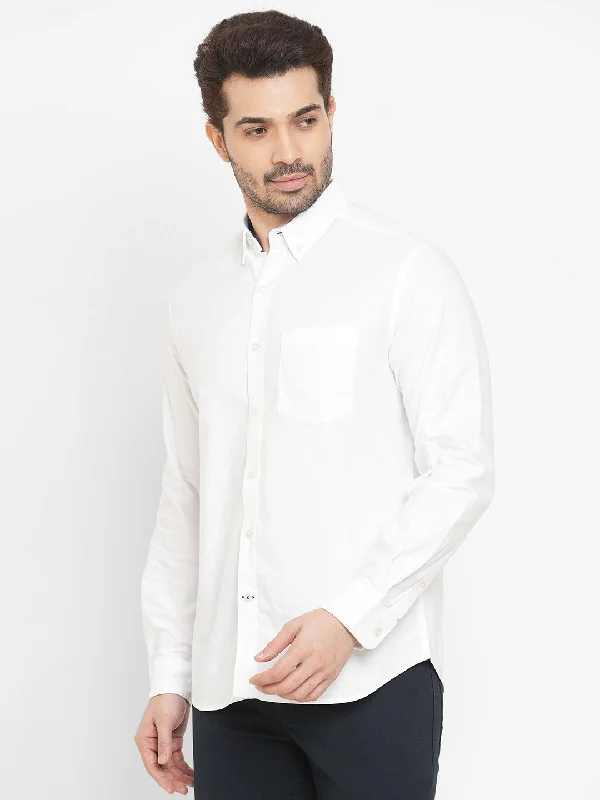 Men's Oxford White Cotton Regular Fit Shirt