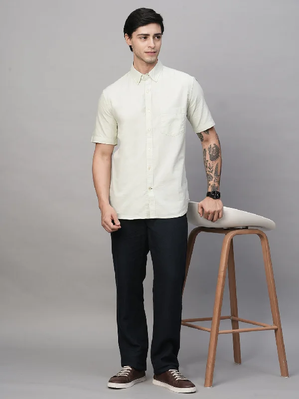 Men's Mint Oxford Cotton Regular Fit Shirts