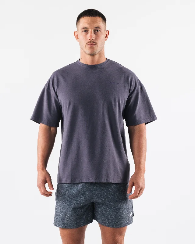 Breathe More Tee - Muted Purple