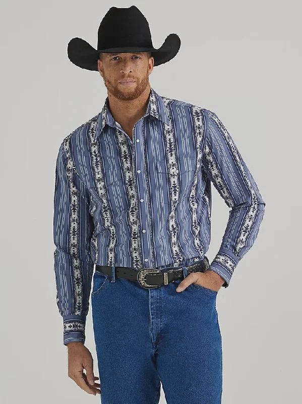 MENS CHECOTAH RIVER NAVY SHIRT