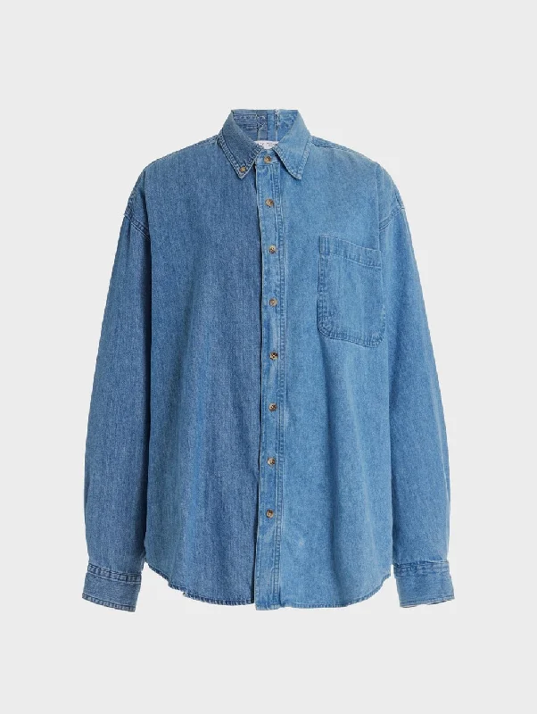 Men's Classic Denim Shirt Mid Blue