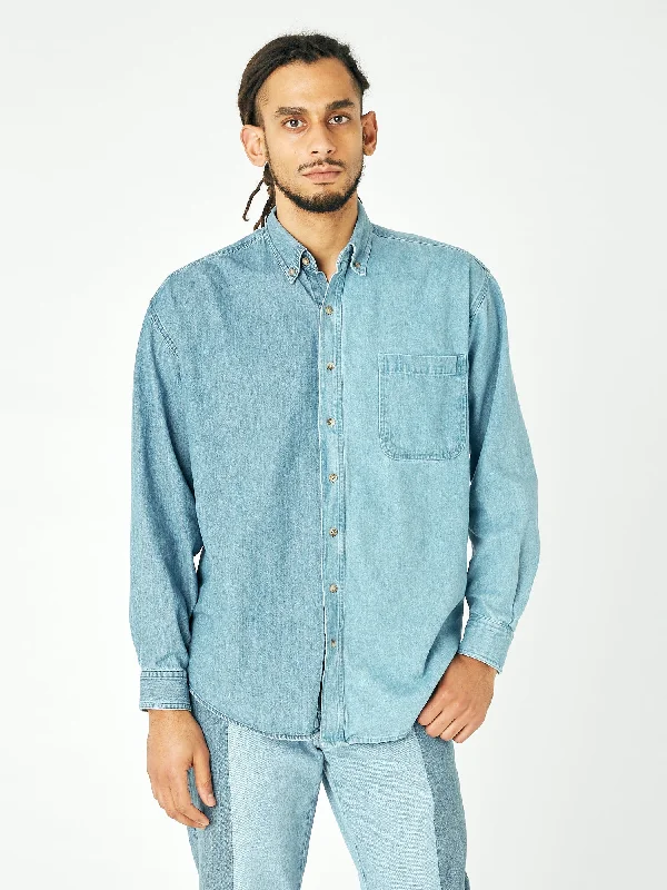 Men's Classic Denim Shirt Mid Blue