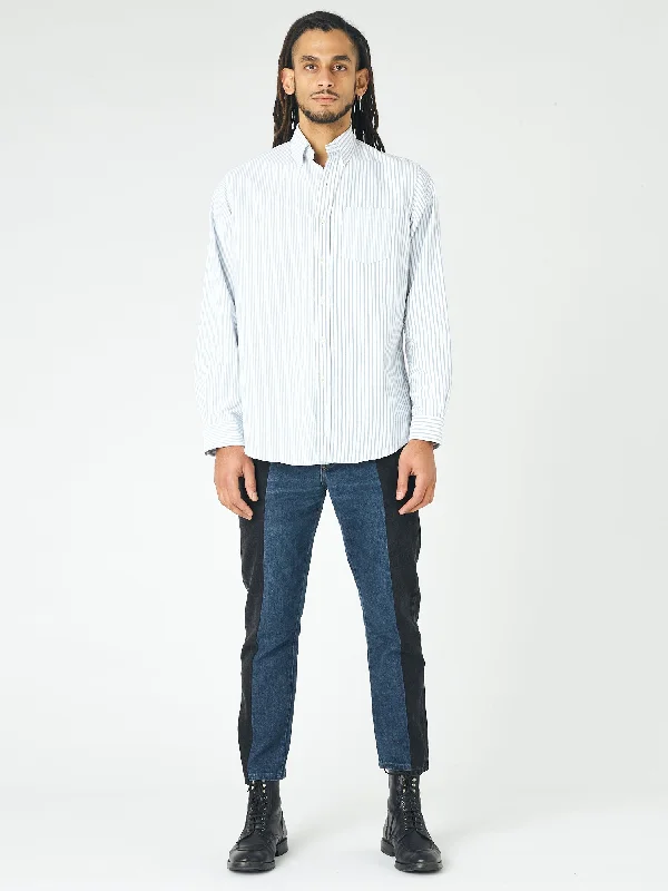 Men's Diana Shirt Stripe Cotton Light Blue