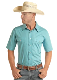 MENS PANHANDLE TEAL SHORT SLEEVE SHIRT