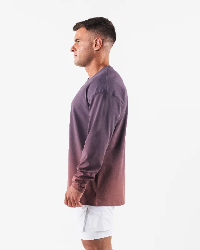 Wolf Head LS Tee - Dusty Rose Gradient