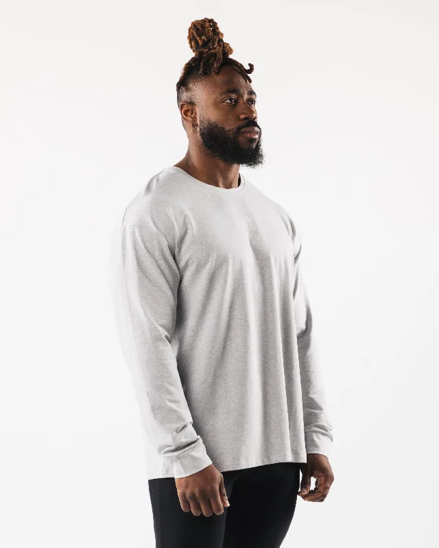 Wolf Head LS Tee - Heather Grey