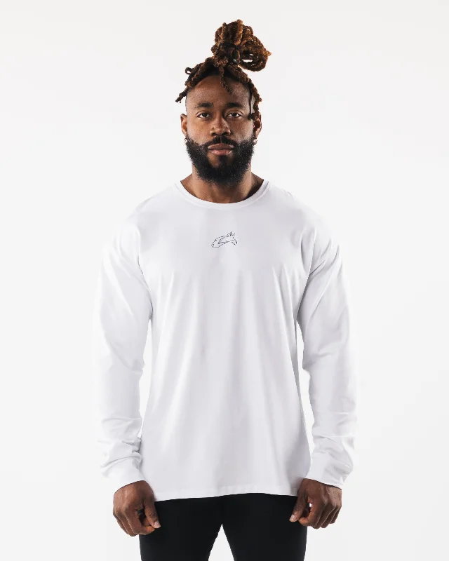 Wolf Head LS Tee - White