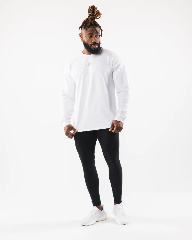 Wolf Head LS Tee - White