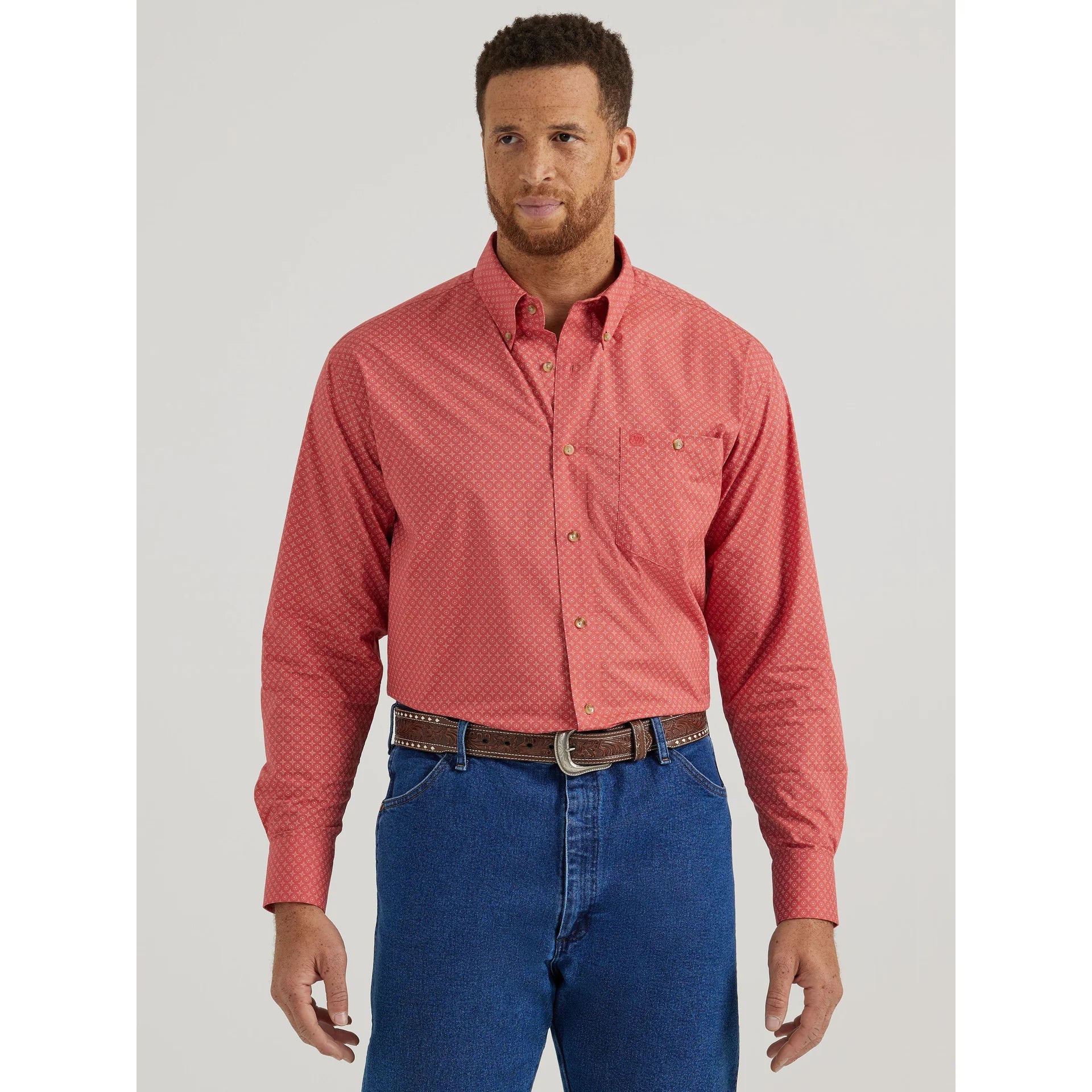 MENS WRANGLER CLASSIC SALMON SHIRT