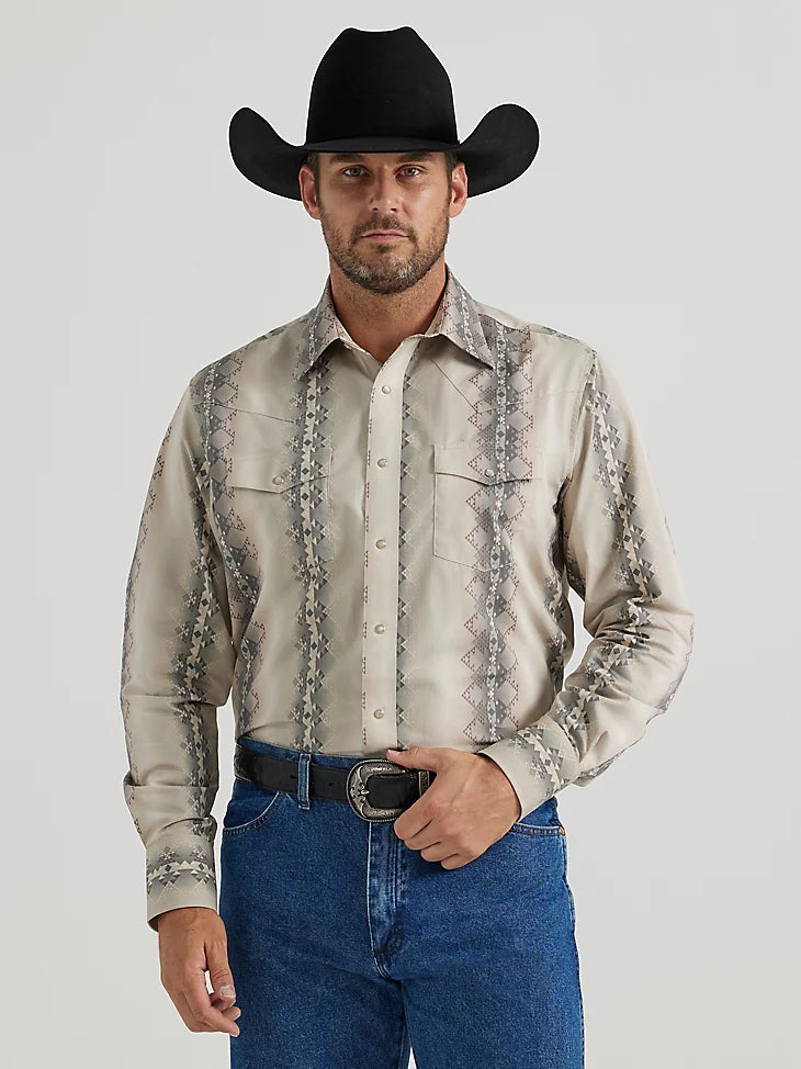 MENS WRANGLER GREY FADE SHIRT