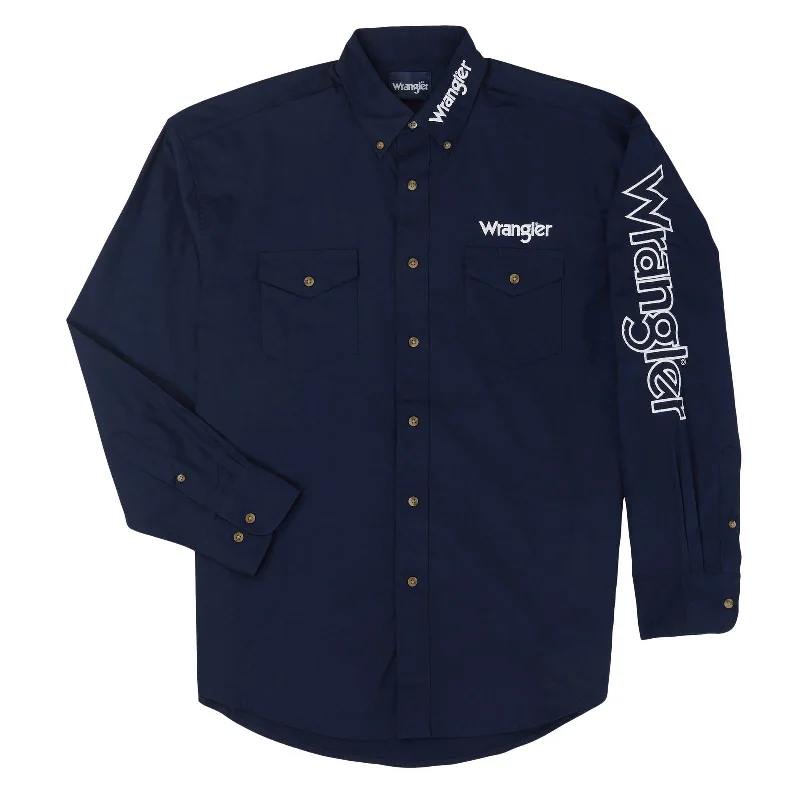 MENS WRANGLER NAVY LOGO SHIRT