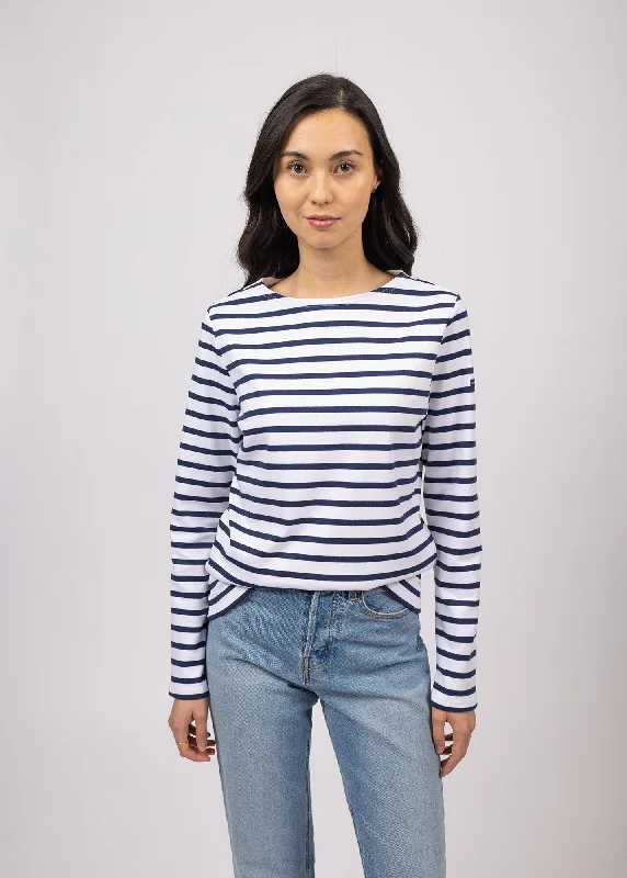 Minquilock iconic sailor striped shirt - in interlock (NEIGE/MARINE)