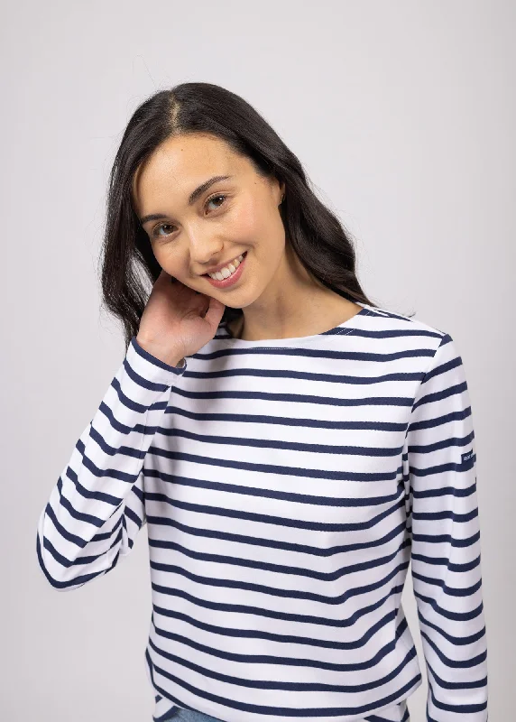 Minquilock iconic sailor striped shirt - in interlock (NEIGE/MARINE)