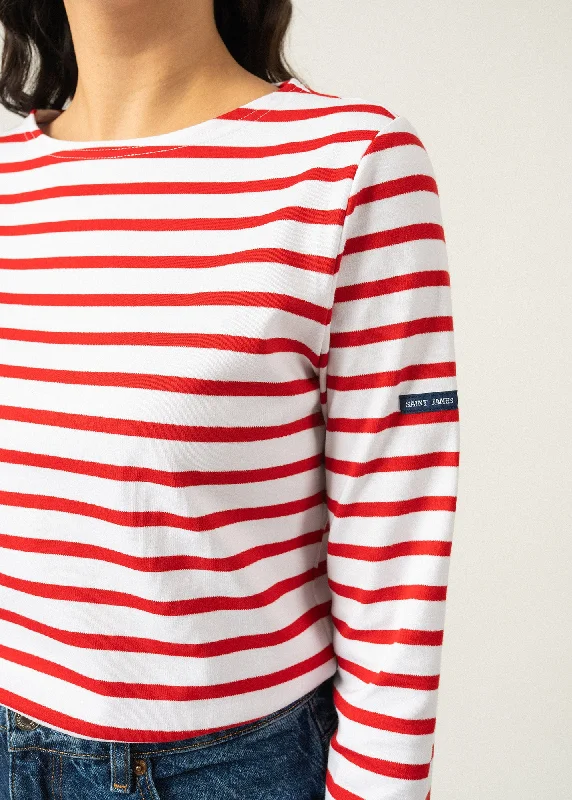 Minquilock iconic sailor striped shirt - in interlock (NEIGE/TULIPE)