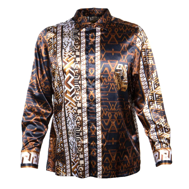 Prestige Chocolate Key Prisms Button Up Shirt