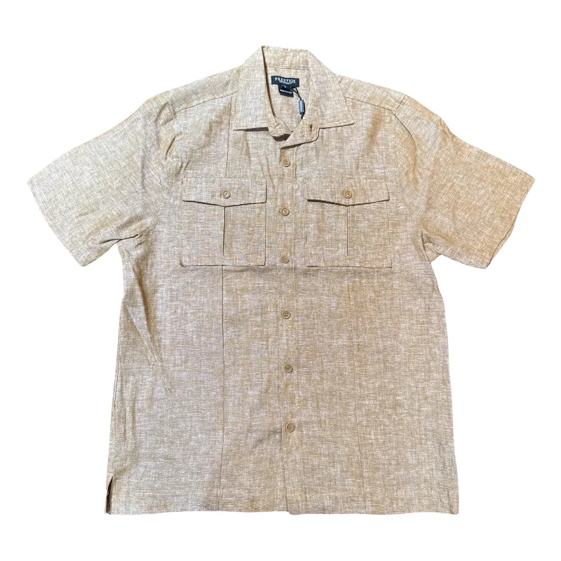 Prestige Khaki Double Pocket Button Up Linen Shirt