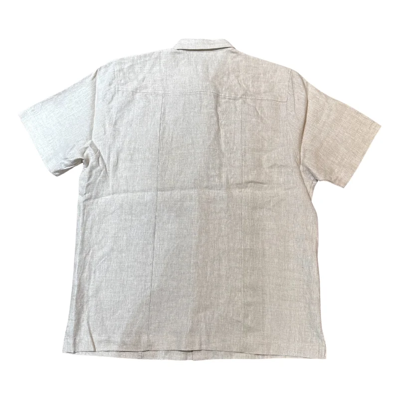 Prestige Oatmeal Double Pocket Button Up Linen Shirt