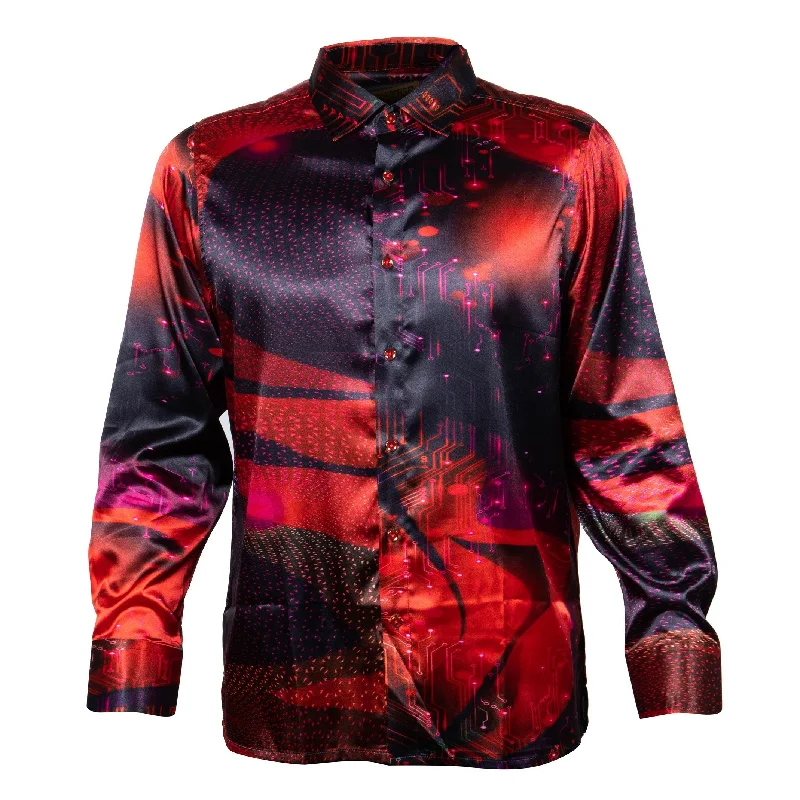 Prestige Red Matrix Button Up Shirt