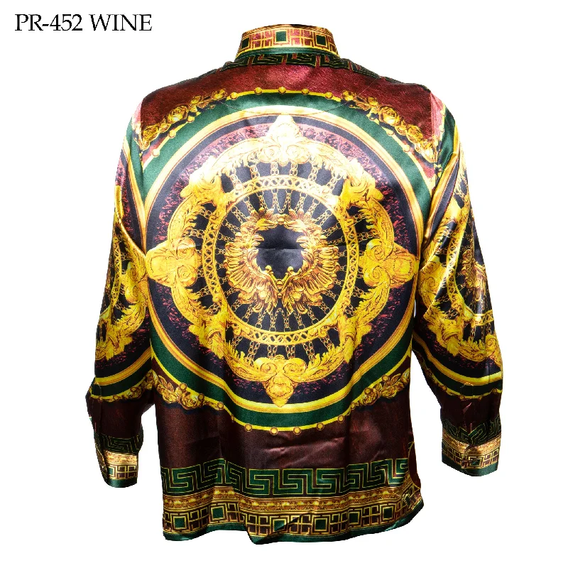 Prestige Wine Power Greek Key Button Up Shirt