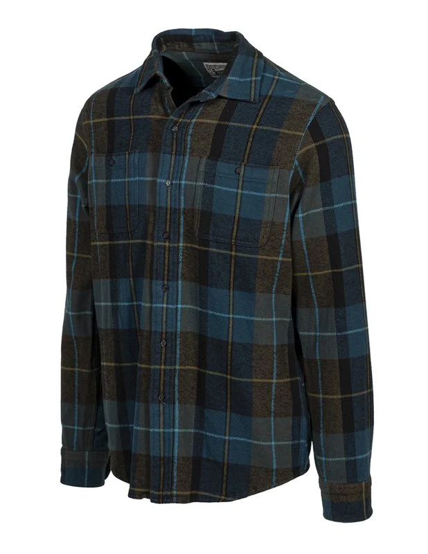 Schott NYC Blue Plaid Cotton Flannel Shirt