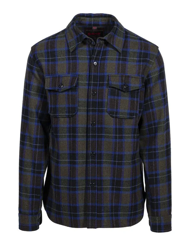 Schott NYC Spruce Plaid CPO Flannel Shirt