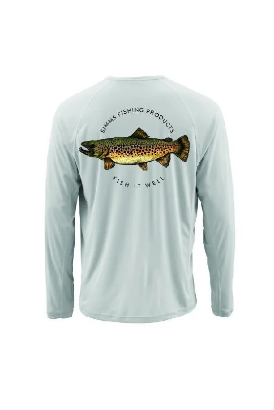 Simms Solar Tech Tee  Brown Trout Long Sleeve