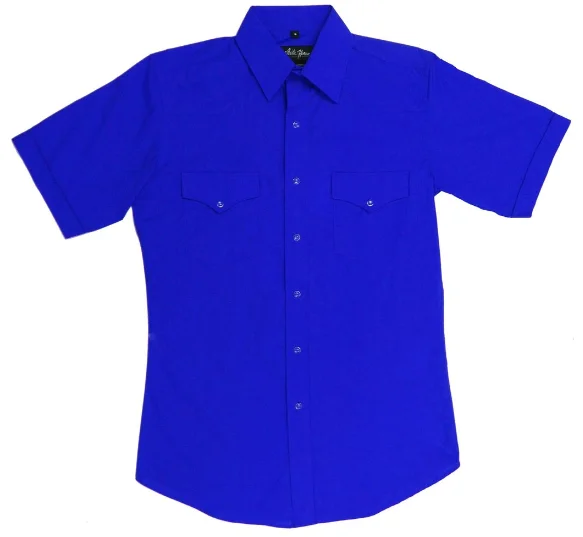 White Horse Men's Solid Royal Western Shirt