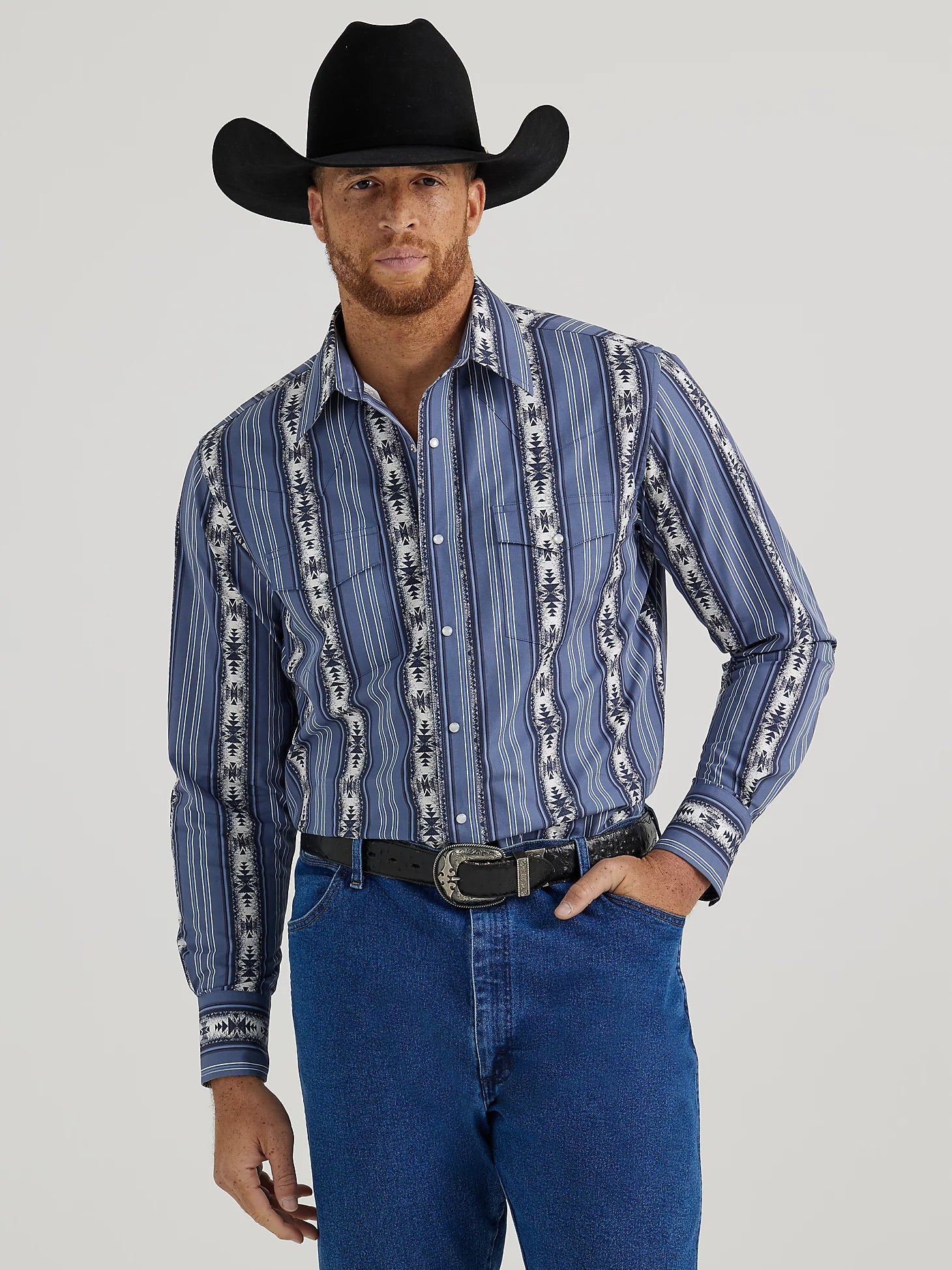 Wrangler Men's Checotah Print Western Shirt