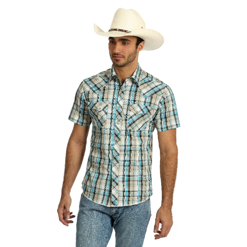 Wrangler Men's Fashion Plaid Short Sleeve Shirt