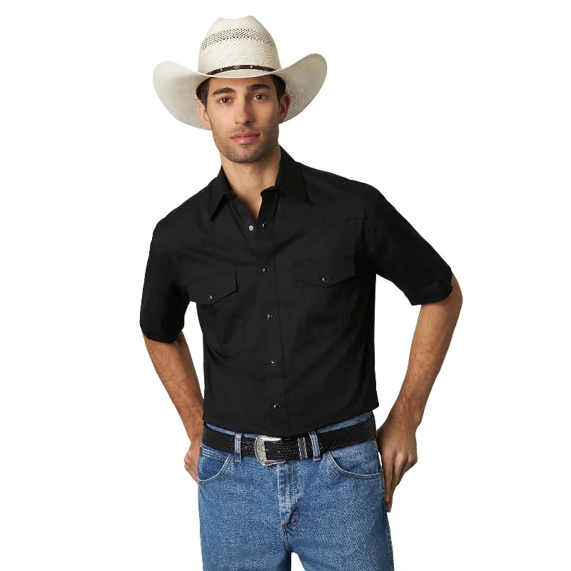 Wrangler Men's Sollid Sport Western Snap Shirt