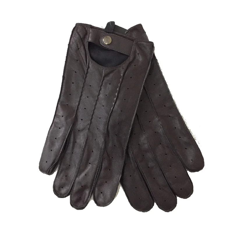 Classic Men’s Leather Driving Gloves - Rich Brown