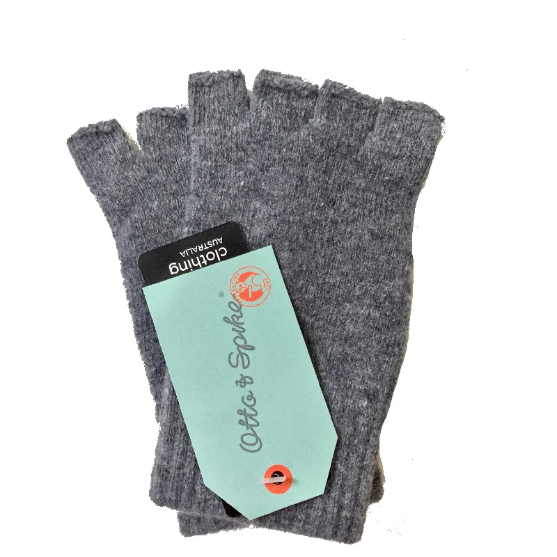 Fagins - Fingerless Gloves - Lambswool College Grey