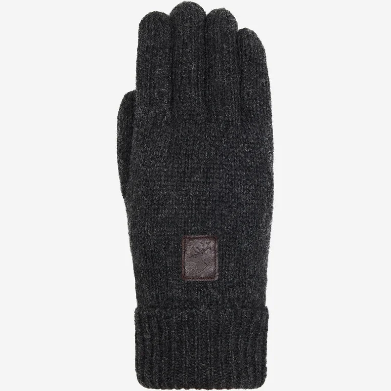 Hudson (black) - knitted gloves from Shetland wool with warm fleece lining