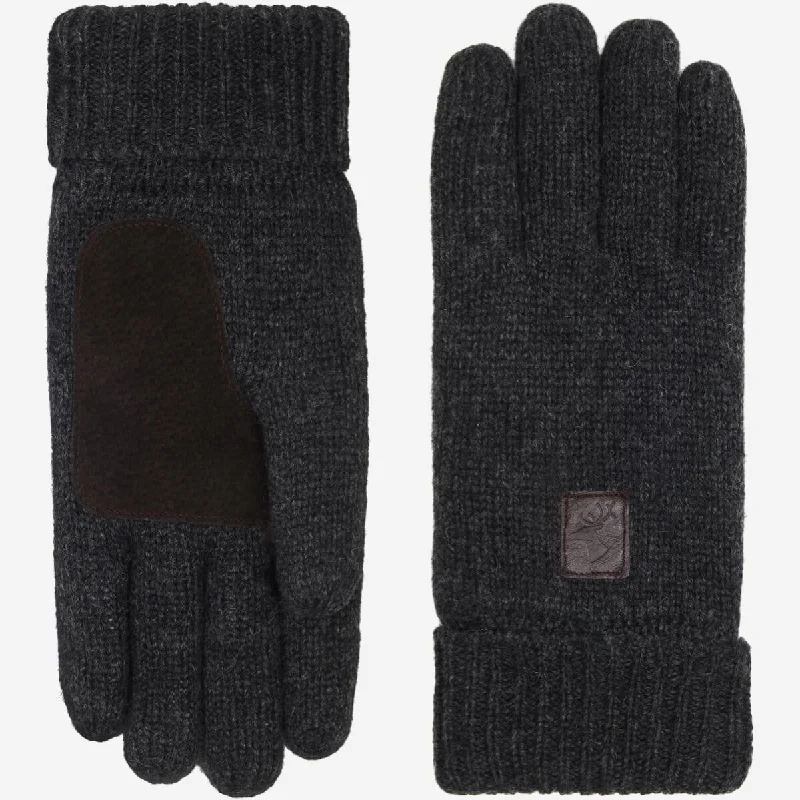 Hudson (black) - knitted gloves from Shetland wool with warm fleece lining