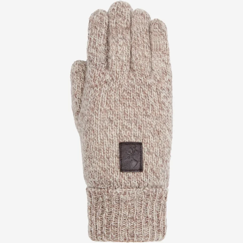 Hudson (grey) - knitted gloves from Shetland wool with warm fleece lining