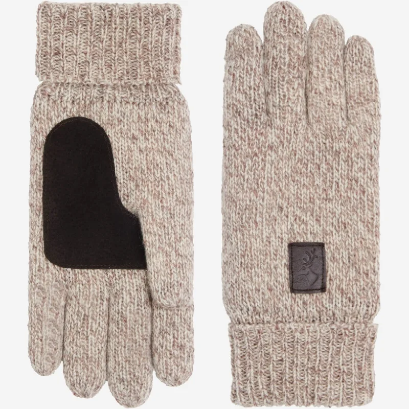 Hudson (grey) - knitted gloves from Shetland wool with warm fleece lining