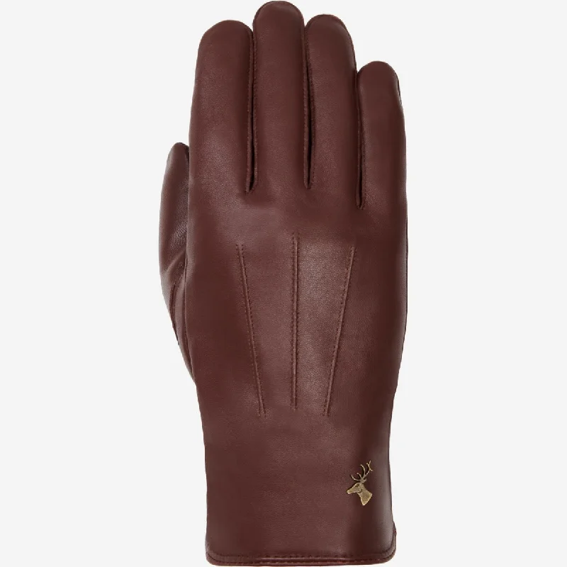 James (brown) - classic sheepskin leather gloves with luxurious cashmere lining & touchscreen feature