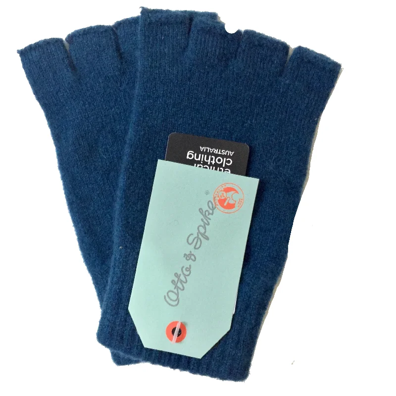 Fagins - Fingerless Gloves - Lambswool - Diesel Blue