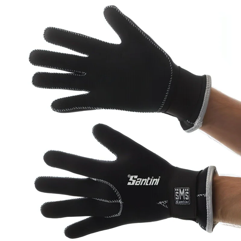 Santini 365 Neoprene Cycling Gloves - Black