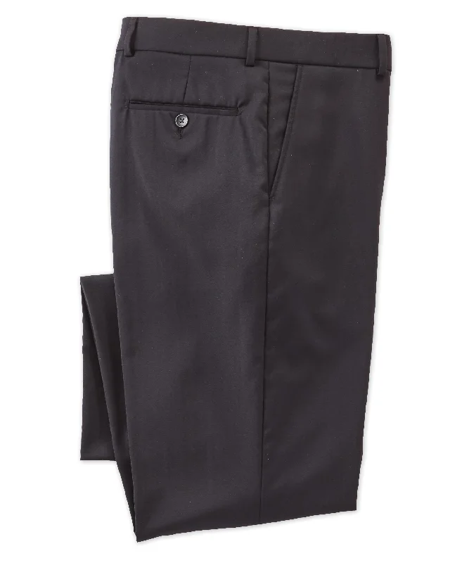 Wool Gab Flat-Front Trouser