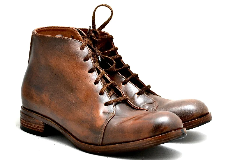 Asym derby boot  |  brown stain | cordovan